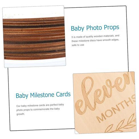 13Pcs Wooden Milestone Discs Newborn Announcement Photo Props Month Milestone Signs Durable Premium for Photography in Saudi Arabia