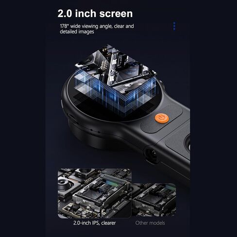مجهر رقمي PUSOKEI، شاشة 2 بوصة 1080P HD 500X تكبير التركيز التلقائي، مع 8 مصابيح LED، متوافق مع الكمبيوتر الشخصي Wins OS X Repair Soldering in Kuwait