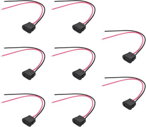 MECCANIXITY 8 قطع من هيكل أنثى من النوع C سلك 2 دبوس، مقبس أنثى USB-C مربع 5 فولت 3 أمبير إلى كابل تمديد طرفي مقاوم للماء للكمبيوتر الشخصي، مصابيح LED، كمبيوتر محمول 4 بوصات in Kuwait