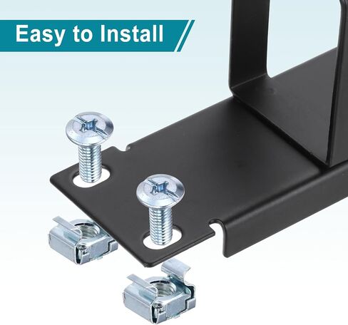 مدير كابلات PATIKIL 1U 5 D-Ring، 5 عبوات معدنية مقاس 19 بوصة مثبتة على حامل معدني أفقي لإدارة الأسلاك للرفوف وخزائن الخادم، أسود in Kuwait