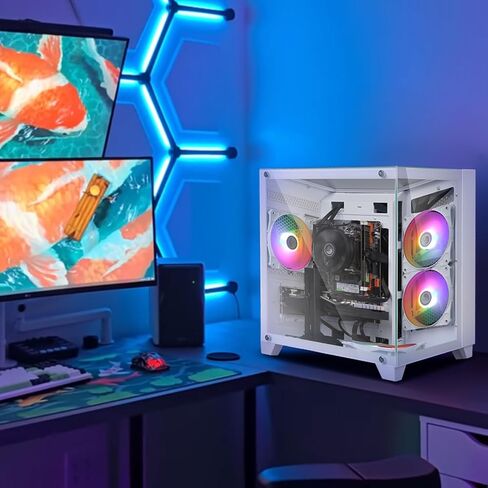 كمبيوتر مكتبي للألعاب، Radeon RX 560 4G، Intel Core i5 حتى 3.6 جيجا هرتز، 16 جيجا GDDR3، 512 جيجا SSD، WiFi 6، RGB Fan x 5، Windows 11 Home in Kuwait