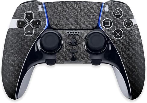 غلاف من ألياف الكربون MightySkins متوافق مع وحدة تحكم PS5 DualSense Edge - حماية من الجلد الأسود، لمسة نهائية متينة من ألياف الكربون سهلة التطبيق والإزالة وتغيير الأنماط المصنوعة في الولايات المتحدة الأمريكية in Kuwait