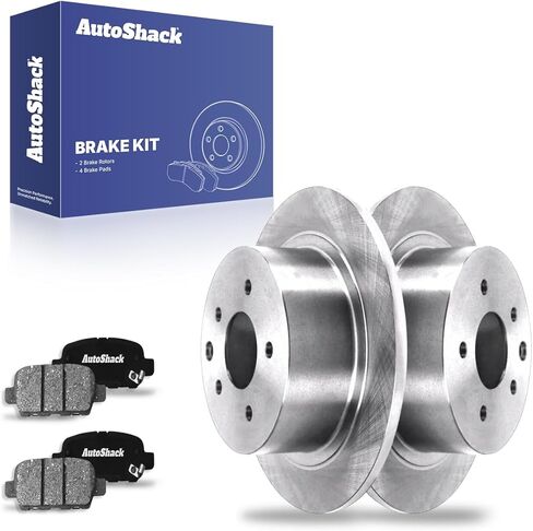 AutoShack 11.47 بوصة (291.4 ملم) دوارات الفرامل الخلفية الصلبة + استبدال وسادات الفرامل السيراميكية لـ 2007-2009 Nissan Altima 2007-2012 Nissan Sentra 6-PC طقم فرامل in Saudi Arabia