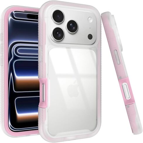 Puxicu Acrylic 2 in 1 for iPhone 17 Pro MAX Case，Anti-Yellowing, Military-Grade Protection, Drop Shockproof Slim Phone Cover for iPhone 17 Pro MAX 6.9", Light Pink in Kuwait