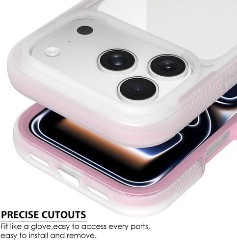 Puxicu Acrylic 2 in 1 for iPhone 17 Pro MAX Case，Anti-Yellowing, Military-Grade Protection, Drop Shockproof Slim Phone Cover for iPhone 17 Pro MAX 6.9", Light Pink in Kuwait