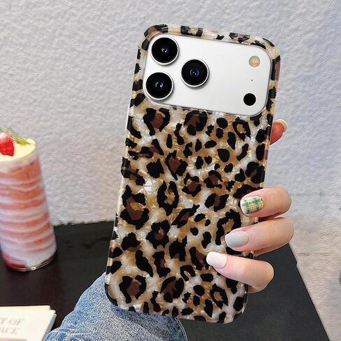 J.west متوافق مع حافظة iPhone 17 Pro، غطاء سيليكون ناعم فاخر لامع وشفاف عتيق مطبوع عليه جلد الفهد للفتيات والنساء، جراب هاتف واقي لهاتف iPhone17Pro 6.3 بوصة الفهد in Saudi Arabia