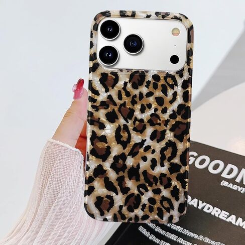J.west متوافق مع حافظة iPhone 17 Pro، غطاء سيليكون ناعم فاخر لامع وشفاف عتيق مطبوع عليه جلد الفهد للفتيات والنساء، جراب هاتف واقي لهاتف iPhone17Pro 6.3 بوصة الفهد in Saudi Arabia