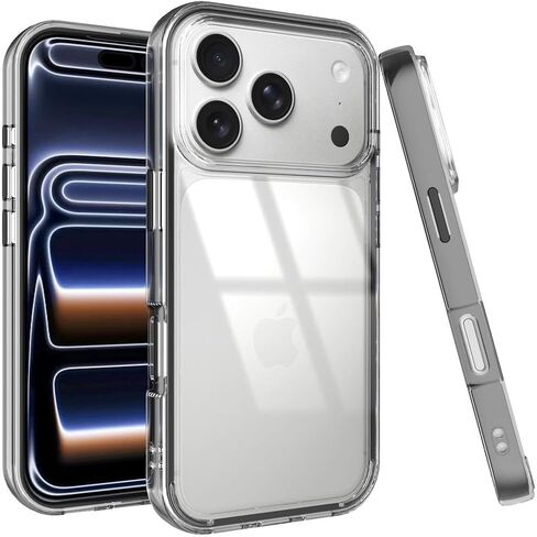 Puxicu Acrylic 2 in 1 for iPhone 17 Pro MAX Case，Anti-Yellowing, Military-Grade Protection, Drop Shockproof Slim Phone Cover for iPhone 17 Pro MAX 6.9", Light Pink in Kuwait