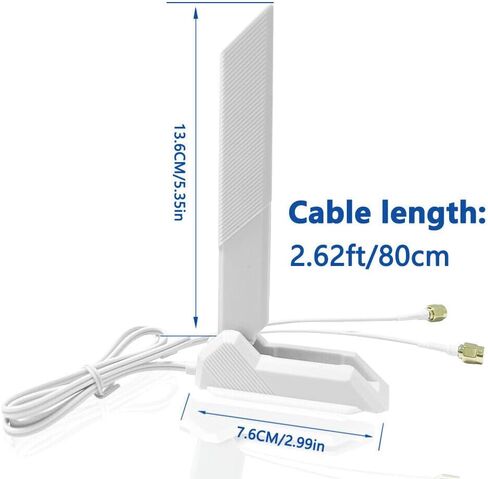 2T2R RP-SMA Dual-Band WiFi 6E Antenna for ASUS ROG Strix B550-F Gaming WiFi B660-I Z590-E Z590-F Z690-A Z690-E Z690-I Z690-PLUS X570-E X570-PRO Z590-F Z590-I Z690-A Z690-F Magnetic Base White in Saudi Arabia