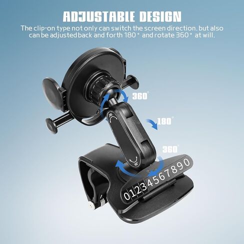 Hovom Phone Holder for Car Vent, Adjustable Car Phone Mount, Auto-Locking Car Air Vent Cell Phone Holder, Stable Vehicle Phone Stand for All Smartphones, Universal Car Accessories (Clip-on) in Saudi Arabia