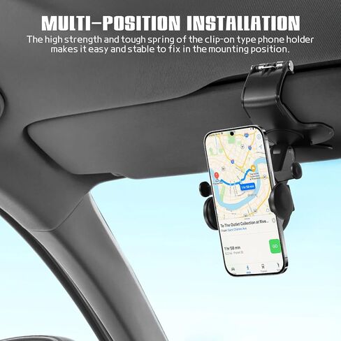 Hovom Phone Holder for Car Vent, Adjustable Car Phone Mount, Auto-Locking Car Air Vent Cell Phone Holder, Stable Vehicle Phone Stand for All Smartphones, Universal Car Accessories (Clip-on) in Saudi Arabia