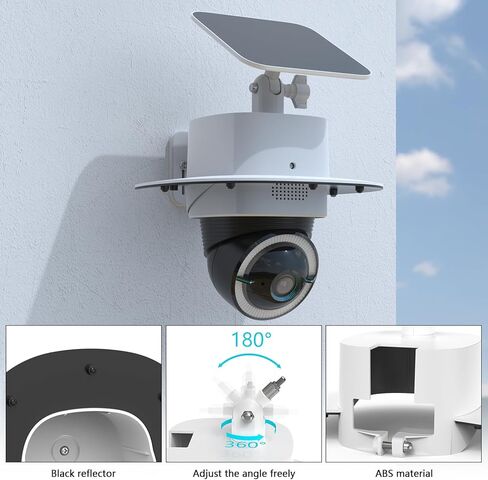 غطاء مطر 2 في 1 لكاميرا Eufy Security 4G LTE Cam S330، مع حامل لوحة شمسية مرفق قابل للتعديل، أبيض in Saudi Arabia