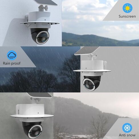 غطاء مطر 2 في 1 لكاميرا Eufy Security 4G LTE Cam S330، مع حامل لوحة شمسية مرفق قابل للتعديل، أبيض in Saudi Arabia