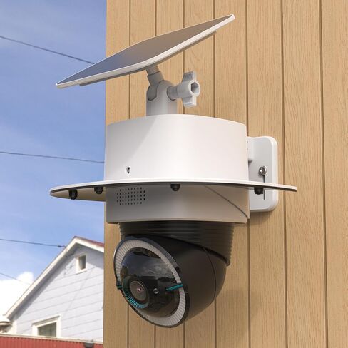 غطاء مطر 2 في 1 لكاميرا Eufy Security 4G LTE Cam S330، مع حامل لوحة شمسية مرفق قابل للتعديل، أبيض in Saudi Arabia