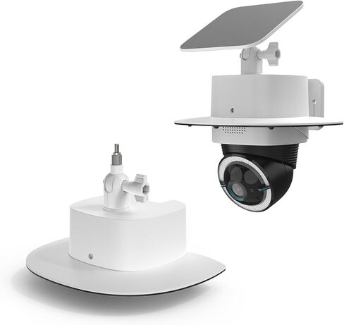 غطاء مطر 2 في 1 لكاميرا Eufy Security 4G LTE Cam S330، مع حامل لوحة شمسية مرفق قابل للتعديل، أبيض in Saudi Arabia