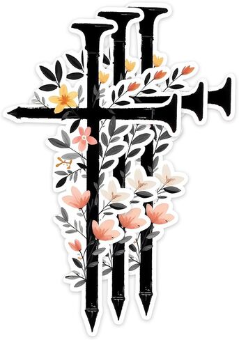 3 قطع ملصقات Man of God Cross Nails Jesus is King of Kings الفينيل ملصقات الإيمان المسيحي لزجاجة المياه وحافظة الهاتف المحمول ولوحة التزلج وكتاب الكتاب المقدس وملصقات مسيحية in Kuwait