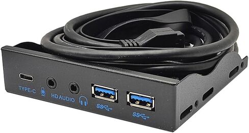 اللوحة الأمامية USB للكمبيوتر الشخصي USB3.2 10Gbps Type C + 19Pin 2 Port USB3.0 Hub + 3.5 مللي متر سماعة ميكروفون لـ 3.5 "قرص مرن خليج معدني in Kuwait