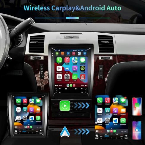 راديو سيارة Android 15 لسيارة كاديلاك إسكاليد 2009 مع Carplay اللاسلكي وAndroid Auto، شاشة لمس 9.7 بوصة لراديو SLS يدعم نظام تحديد المواقع العالمي (GPS)، واي فاي بلوتوث FM SWC، كاميرا احتياطية 4G + 64 جيجابايت in Saudi Arabia