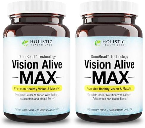 Vision Alive Max with 8 Natural Ingredients Lutemax® 2020, Bilberries, Blueberries, c3g from Black Currant, Maqui Berry, Saffron, and Astaxanthin (30 Count (Pack of 1)) in Kuwait