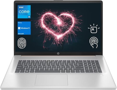 HP Essential 17t Laptop, 17.3" HD+ Touchscreen, Intel Core i5-1334U, 32GB RAM, 1TB SSD, Webcam, FP Reader, Backlit KB, HDMI, Wi-Fi 6, Windows 11 Home, Pale Rose Gold in Kuwait