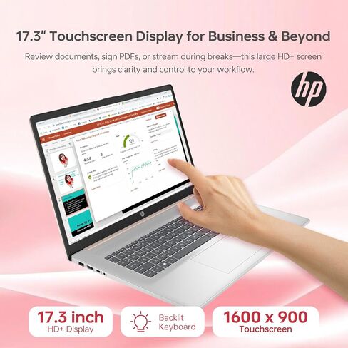 لاب توب HP Essential 17t، شاشة لمس 17.3 بوصة HD+، انتل كور i5-1334U، ذاكرة الوصول العشوائي 32 جيجا، 1 تيرابايت اس اس دي، كاميرا ويب، قارئ FP، لوحة مفاتيح بإضاءة خلفية، HDMI، واي فاي 6، ويندوز 11 هوم، ذهبي وردي باهت in Kuwait