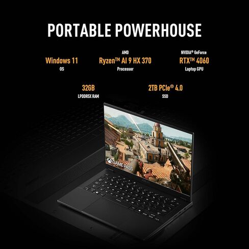 ASUS TUF Gaming A14 Copilot+ كمبيوتر محمول للألعاب، شاشة 14 بوصة WQXGA 16:10 165 هرتز، AMD Ryzen™ AI 9 HX 370، NVIDIA® GeForce RTX™ 4060، 16 جيجا LPDDR5X، 1 تيرابايت PCIe® Gen 4.0 SSD، Wi-Fi 6E، Windows 11، FA401WV-WB94 in Saudi Arabia