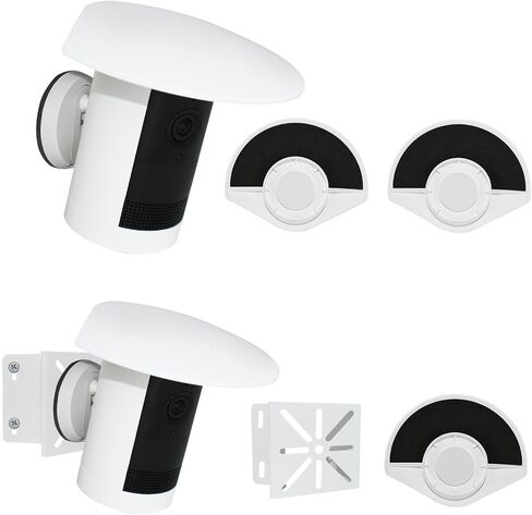 Camera Wall Corner Mount and Rain Cover Compatible with Ring Outdoor Cam Plus, Stainless Steel Corner Mounting Bracket and Sun Rain Shield for Outdoor Security Camera, Achieve a 270° Wider View, White in Kuwait