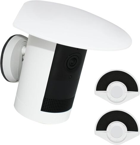 Camera Wall Corner Mount and Rain Cover Compatible with Ring Outdoor Cam Plus, Stainless Steel Corner Mounting Bracket and Sun Rain Shield for Outdoor Security Camera, Achieve a 270° Wider View, White in Kuwait