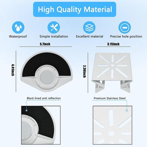 Camera Wall Corner Mount and Rain Cover Compatible with Ring Outdoor Cam Plus, Stainless Steel Corner Mounting Bracket and Sun Rain Shield for Outdoor Security Camera, Achieve a 270° Wider View, White in Kuwait