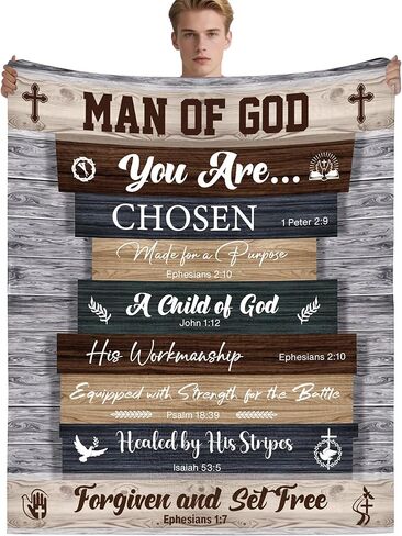 Bozidol Christian Blanket Gifts for Baby Boys: 40x50 inch Blue Bible Verse Throw Blanket Baptism Gifts, Religious Scripture Blankets for Godson Boys Girls Baptismal Gift Baptism Favors in Kuwait