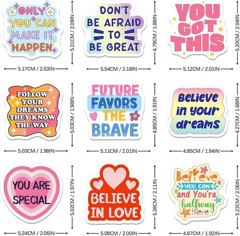 SigyoJeom 300PCS Motivational Stickers, Inspirational Vinyl Stickers, Cute Positive Affirmation Decals for Water Bottles Scrapbooks Vision Boards Laptops Encouragement Gifts in Kuwait