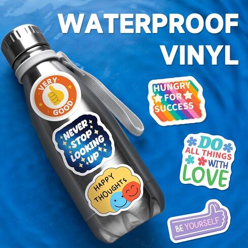 SigyoJeom 300PCS Motivational Stickers, Inspirational Vinyl Stickers, Cute Positive Affirmation Decals for Water Bottles Scrapbooks Vision Boards Laptops Encouragement Gifts in Kuwait