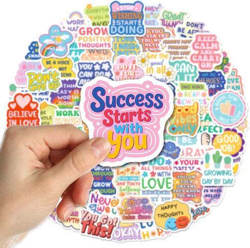 SigyoJeom 300PCS Motivational Stickers, Inspirational Vinyl Stickers, Cute Positive Affirmation Decals for Water Bottles Scrapbooks Vision Boards Laptops Encouragement Gifts in Kuwait