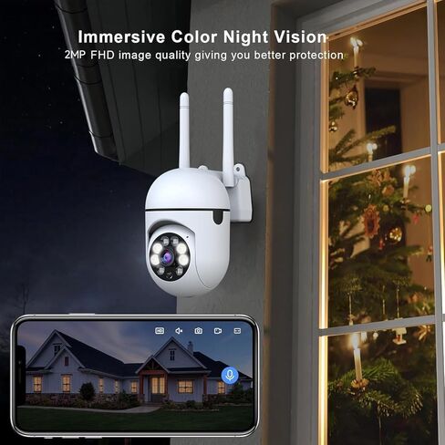 كاميرا مراقبة أمنية عالية الوضوح 480 بكسل مع وظيفة دوران/إمالة 360 درجة، تتميز بصوت ثنائي الاتجاه، ورؤية ليلية ملونة، واكتشاف الذكاء الاصطناعي، وتخزين SD/Cloud، وواي فاي 2.4 جيجا/5 جيجا هرتز لمراقبة المنزل. in Kuwait