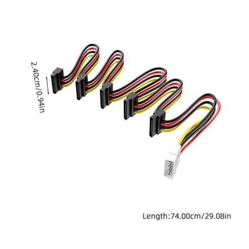 كابل تسلسلي HOMSFOU محول 4-Pin إلى 15-Pin لسلك إمداد الطاقة لمحرك الأقراص الصلبة 3.5 بوصة/2.5 بوصة موصل ذكر إلى أنثى لملحقات الكمبيوتر المكتبي in Kuwait