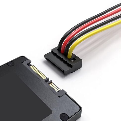 كابل تسلسلي HOMSFOU محول 4-Pin إلى 15-Pin لسلك إمداد الطاقة لمحرك الأقراص الصلبة 3.5 بوصة/2.5 بوصة موصل ذكر إلى أنثى لملحقات الكمبيوتر المكتبي in Kuwait