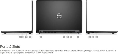 كمبيوتر محمول Dell Latitude 14 5000 5480 للأعمال: 14 بوصة HD (1366x768)، Intel Core i7-6600U، 500 جيجابايت HDD، 8 جيجابايت DDR4، NVIDIA 930MX 2GB GDDR5 vRAM، WiFi + Bluetooth، Windows 11 Professional (متجدد) in Kuwait