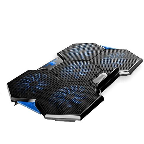 Laptop Cooling Pad, Portable Utral Slim Fan Cooler with Quite Fans, LED Lights, Shield Holders (Black-2 Fans) in Saudi Arabia