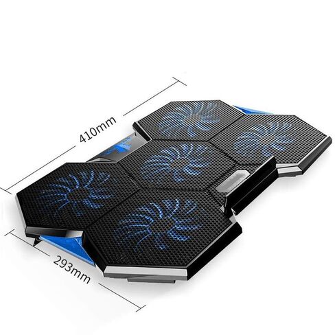 Laptop Cooling Pad, Portable Utral Slim Fan Cooler with Quite Fans, LED Lights, Shield Holders (Black-2 Fans) in Saudi Arabia