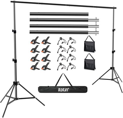 Stainless Steel Backdrop Stand 9.5ftx10ft Photo Stand for Backdrop Video Adjustable Background Support Stands for Portrait & Studio Photography, Photoshoot, Parties, Baby Shower, Birthday, Wedding in Saudi Arabia