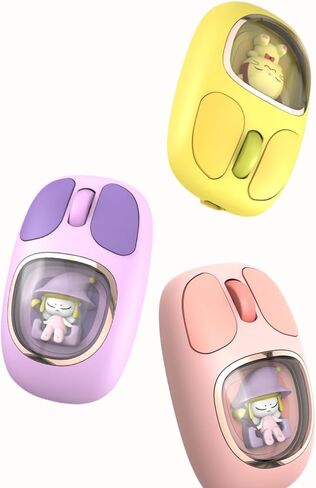 Tangxi Cute Wireless Mouse, 2.4G BT3.0 BT5.0 Tri Mode Bluetooth Mouse, Silent Operation & Ergonomic with RGB Backlight, for Laptops Tablets Computers Working Gaming (Yellow) in Saudi Arabia
