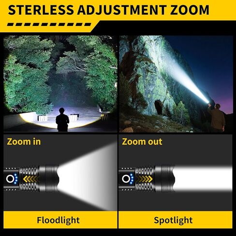 مصابيح LED قابلة لإعادة الشحن، لومن عالي، بطارية مصباح يدوي محمول فائقة السطوع تعمل بـ 5 أوضاع، ضوء فلاش قوي مقاوم للماء وقابل للتكبير للمنزل والتخييم وحالات الطوارئ وفي الهواء الطلق، عبوتان in Kuwait