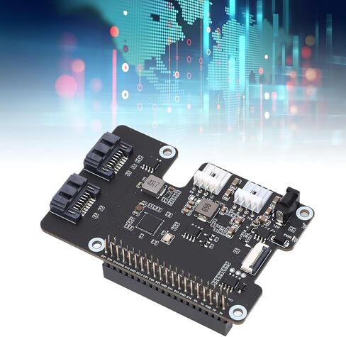 محول PCIe إلى 2 Serial ATA، بديل كابل 16 Pin لـ RasPi 5 مع مؤشرات LED مزدوجة، يدعم Serial ATA HDD 2.5 3.5 بوصة in Kuwait