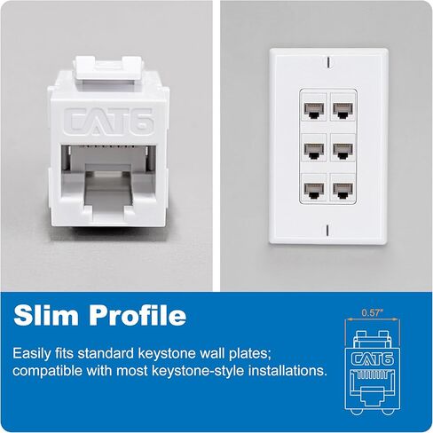 ICC CAT6 RJ45 Keystone Coupler for HD Style, Black, Single in Saudi Arabia
