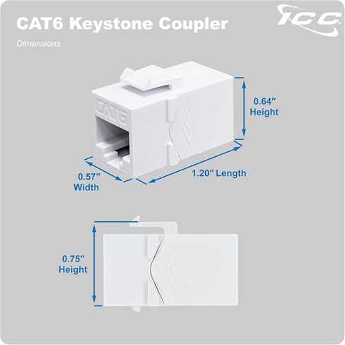 ICC CAT6 RJ45 Keystone Coupler for HD Style, Black, Single in Saudi Arabia