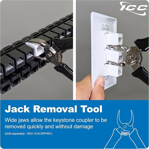 ICC CAT6 RJ45 Keystone Coupler for HD Style, Black, Single in Saudi Arabia