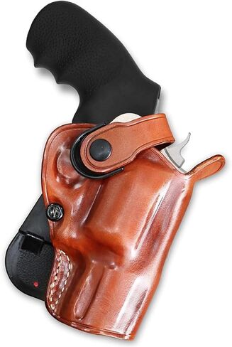 حافظة مسدس Masc Premium Leather Paddle OWB مع حزام الاحتفاظ يناسب Python 357 Magnum 3 "BBL، رسم اليد اليمنى، اللون البني #1303# in Kuwait