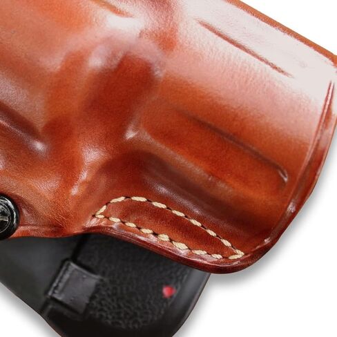حافظة مسدس Masc Premium Leather Paddle OWB مع حزام الاحتفاظ يناسب Python 357 Magnum 3 "BBL، رسم اليد اليمنى، اللون البني #1303# in Kuwait