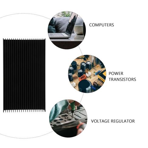 BESPORTBLE Aluminum Heat Sink Chip Radiator 69x27x120mm High Efficiency Cooling Fin for Electronic Components Black Suitable for Led, Ic, Semiconductor Cooling in Computer and Router in Kuwait