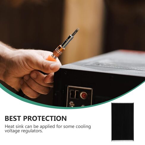 BESPORTBLE Aluminum Heat Sink Chip Radiator 69x27x120mm High Efficiency Cooling Fin for Electronic Components Black Suitable for Led, Ic, Semiconductor Cooling in Computer and Router in Kuwait